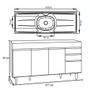 Imagem de Balcão Gabinete com Pia Inox 160cm Arkansas Branco  Lumil