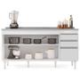 Imagem de Balcão Gabinete com Pia Inox 160cm Arkansas Branco Lumil