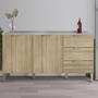 Imagem de Balcão Gabinete Com Pia Inox 160cm Charm K02 Freijó - Mpozenato