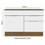 Imagem de Balcão Gabinete de Pia 120 cm 1 Portas e 2 Gavetas (Com Tampo) Rustic/Branco Stella Madesa