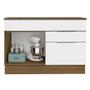 Imagem de Balcão Gabinete de Pia 120 cm 1 Portas e 2 Gavetas (Com Tampo) Rustic/Branco Stella Madesa