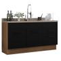 Imagem de Balcão Gabinete de Pia Cozinha 150 cm 2 Portas e 2 Gavetas (Sem Tampo e Pia) Rustic/Preto Agata Madesa