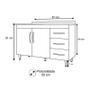 Imagem de Balcão Gabinete de Pia Isabel 100cm 2 Portas 3 Gavetas - AJL Móveis