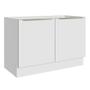 Imagem de Balcão Gabinete de Pia Madesa Lux 120 cm 2 Portas (Sem Tampo) - Branco/Branco Veludo