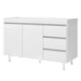 Imagem de Balcão Gabinete Lux Para Pia de 120cm 100% MDF Sem Tampo 02 Portas e 03 Gavetas Branco - Desk Design