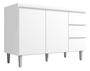 Imagem de Balcão Gabinete Multiuso Andreia 100cm 2 Portas 1 Gav Amendoa/Pt