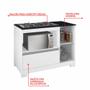 Imagem de Balcão Gabinete Para Cooktop Com Tampo Nicho Microondas 1 Porta 1 Gaveta Cozinha Branco e Preto