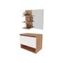 Imagem de Balcão Gabinete Suspenso BN3606 com Espelho para Banheiro BN3608 Amendoa Branco - Tecnomobili