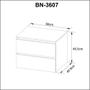 Imagem de Balcão Gabinete Suspenso para Banheiro 60cm com 2 Gavetas BN3607 Branco - Tecno