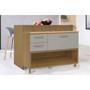 Imagem de Balcão Ilha Cozinha Gourmet Princesa c/ 1 Porta e 2 Gavetas 120cm Freijo/Off White - Nesher