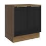 Balcão Madesa Lux 70 cm 2 Portas - Rustic/Preto (Com Tampo) Imagem de Balcão Madesa Lux 70 cm 2 Portas - Rustic/Preto (Com Tampo)