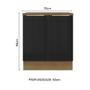 Balcão Madesa Lux 70 cm 2 Portas - Rustic/Preto (Com Tampo) Imagem de Balcão Madesa Lux 70 cm 2 Portas - Rustic/Preto (Com Tampo)