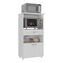 Imagem de Balcão Multimóveis Multiuso Forno e Microondas Branco REF. 4060G 2 Portas e 1 Gaveta