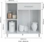 Imagem de Balcão Multiuso Com Tampo 3 Portas Cozinha, Lavanderia, Quarto, Escritório