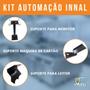 Imagem de Balcão Para Comércios Checkout Leve De 1,30M Mesa Reta Com Kit Innal - Branco Perfil Preto