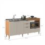 Imagem de Balcão para e Pia Cooktop 190cm 4 Portas 2 Gaveta Alice