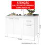 Imagem de Balcão Para Pia De 120 Cm Sem Tampo Suiça Fidelitá Com 3 Portas 1 Gaveta Branco