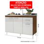 Imagem de Balcão Para Pia De 120 Cm Sem Tampo Suiça Fidelitá Com 3 Portas 1 Gaveta Noce/Off-White