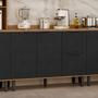 Imagem de Balcao Pia Com Tampo MDF 120 cm Tosc BT3 TP1 Freijo Nero MXM