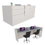 Imagem de Balcão Recepção em L 226cm Branco - Linha Premium - Mod 1.1