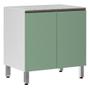 Imagem de Balcão Sem Tampo 80cm Branco Com Verde Jade