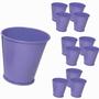 Imagem de Balde Cachepot de Metal Para Mesa Festa Evento 15 Anos Mini Lilas Kit Com 12