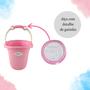 Imagem de Balde de bebe infantil azul rosa branco 11 litros plastibaby