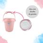 Imagem de Balde de bebe infantil azul rosa branco 11 litros plastibaby