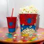 Imagem de Balde De Pipoca Kit Com Copo Desenhos Decorativos Divertido Personalizado Infantil Cinema Séries