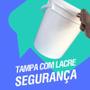 Imagem de Balde de plastico tampa removível 10L Alça Plástica com tampa 3 Pçs