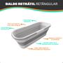 Imagem de Balde de Silicone Retangular Dobrável Retrátil Flexível Compacto Resistente Multiuso C/ Rodinha Casa Apartamento
