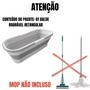 Imagem de Balde Dobrável Retrátil Retangular Com Rodinhas Multiuso Lavanderia Limpeza em Geral  55 cm x 25 cm