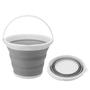 Imagem de balde drobavel retratil 10lt silicone multi uso com alça flexivel pratico