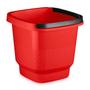 Imagem de Balde Multiuso Com Alça 12L Sólido Organizar Roupas Limpeza Lavanderia UZ415 Vermelho