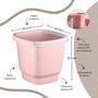 Imagem de Balde Multiuso Para Limpeza Lavanderia 8,5 Litros Rosa Com Alça Transparente UZ412-ROS