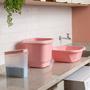 Imagem de Balde Multiuso Para Limpeza Lavanderia 8,5 Litros Rosa Com Alça Transparente UZ412-ROS