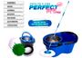 Imagem de Balde Perfect Mop Pro 360 Inox Com 3 Refis Azul
