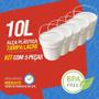 Imagem de Balde Plástico 10 Litros Alça Plástica Para Salgados E Tampa Removível 5 Pçs