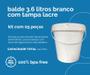 Imagem de Balde plastico virgem de 3.6L com Tampa lacre 5 Pçs