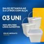 Imagem de Balde Retangular Com Tampa Lacre E Alça 3.6 Lts 3 Pçs