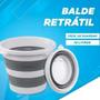 Imagem de Balde Retrátil Plástico Dobrável Flexível 10 Litros Silicone Pratico e Compacto