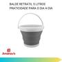 Imagem de Balde Retratil Silicone Com Alça Cinza Funcional Clink