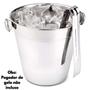 Imagem de Baldinho De Gelo 1,2L Inox Alt.13,5cm x Diam.14cm Bebidas Whisky Drink Bar Boteco