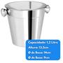 Imagem de Baldinho De Gelo 1,2L Inox Alt.13,5cm x Diam.14cm Bebidas Whisky Drink Bar Boteco