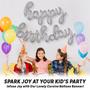 Imagem de Balloon Banner Gala Supplies Silver Happy Birthday Cursive