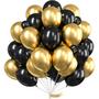 Imagem de Balloon PartyWoo Gold and Black 60 unidades de látex preto de 30 cm