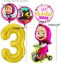 Imagem de Balões Coloridos definidos para aniversário 3 anos Masha e o Urso Masha y el Oso