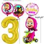 Imagem de Balões Coloridos definidos para aniversário 3 anos Masha e o Urso Masha y el Oso