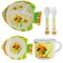 Imagem de Bamboo Fiber Children's Tableware Cartoon Ambiental Baby Prato Suplementar Bambu Tigela Definir Baby Plate Louça