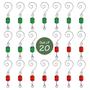 Imagem de BANBERRY PROJETA Ganchos de Enfeite de Natal - Conjunto de 20 Joias Acrílicas Vermelhas e Verdes - Cabides de Ornamento de Fio de Prata - Pergaminho Decorativo S-Hook com Garras de Lagosta - Decorações Sazonais de Natal